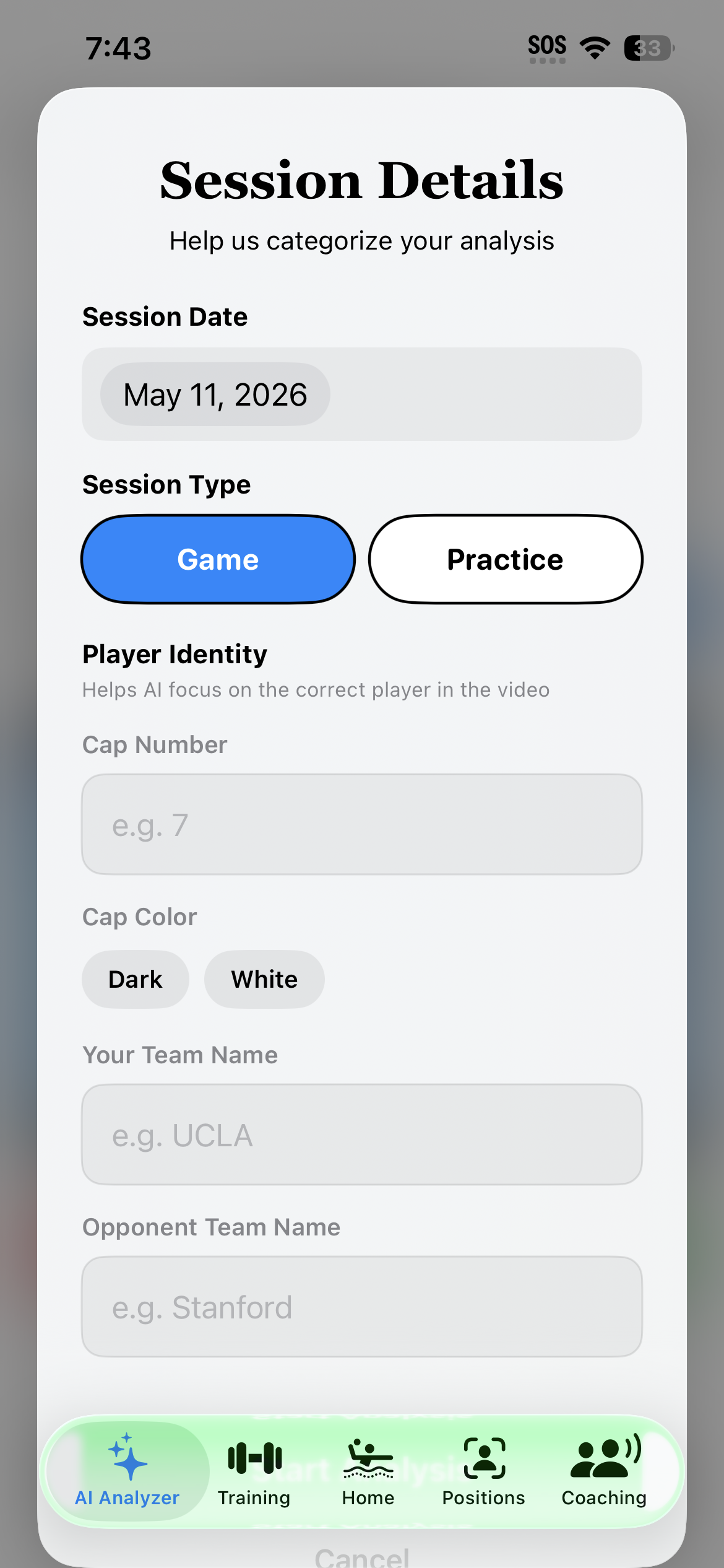 Upload gameplay screen